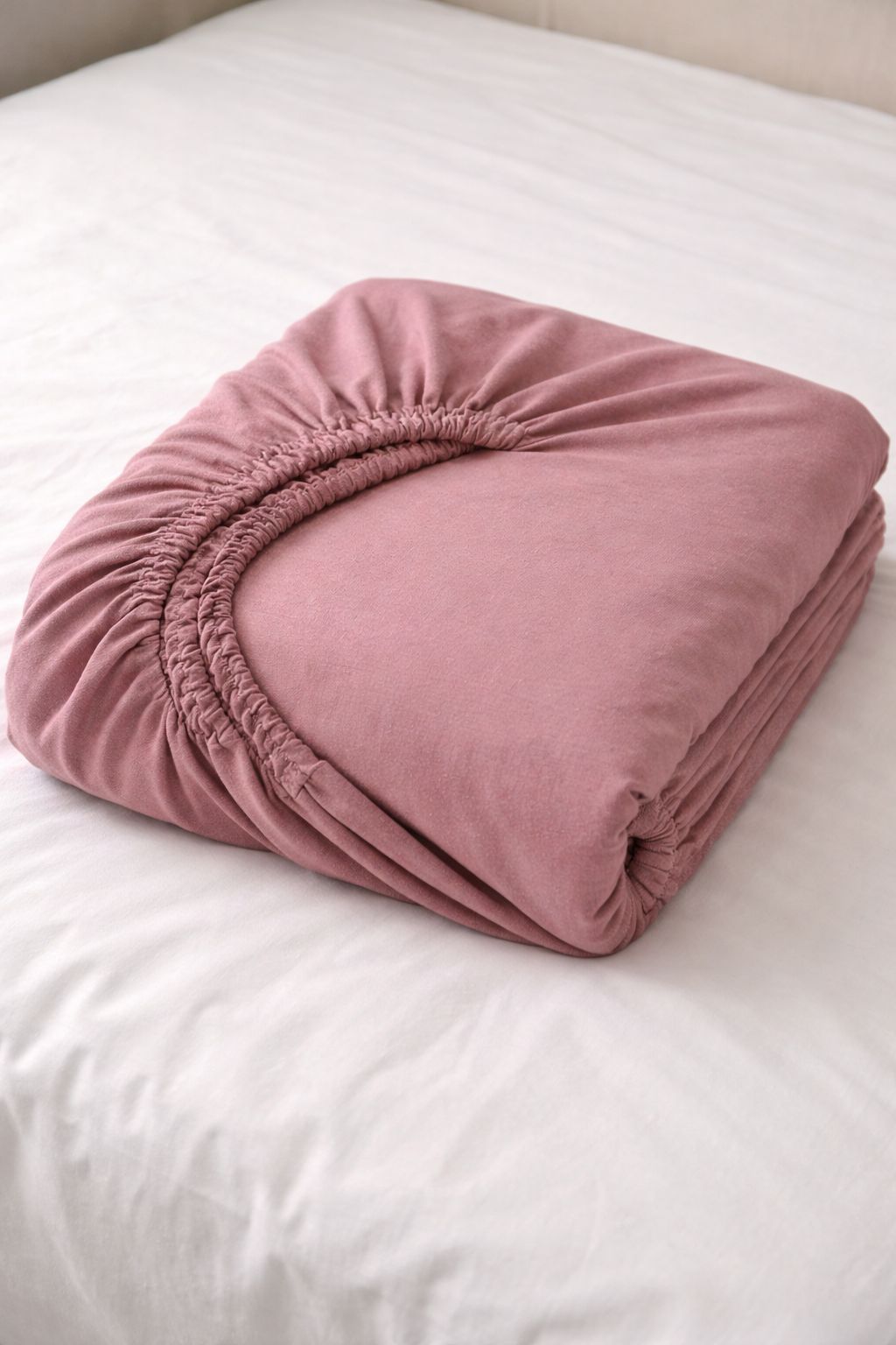 Gül kurusu pamuklu çarşaf seti